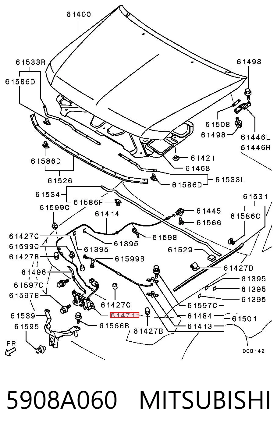 Fecho da capota para Mitsubishi Pajero IV SHORT V80