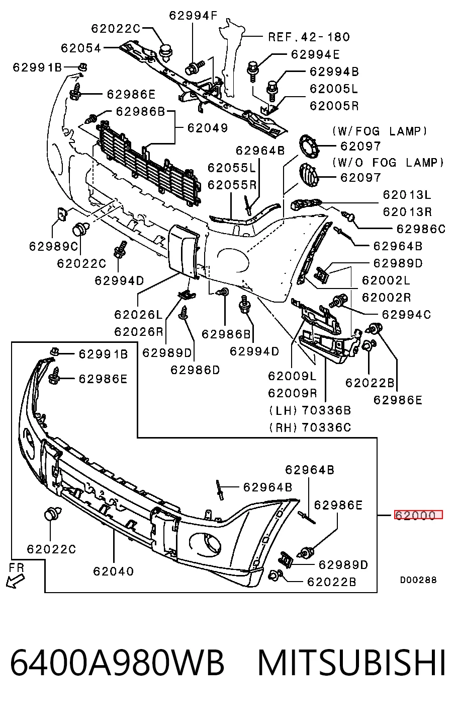 Pára-choque dianteiro para Mitsubishi Pajero IV SHORT V80