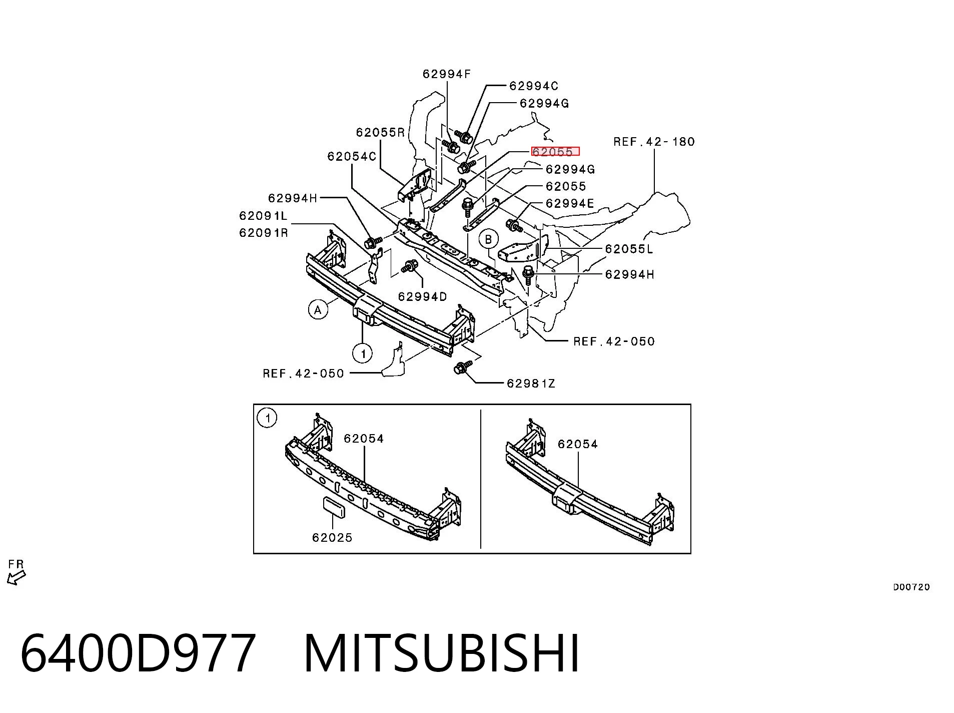 Consola do pára-choque dianteiro Mitsubishi Outlander III GF, GG ao melhor preço