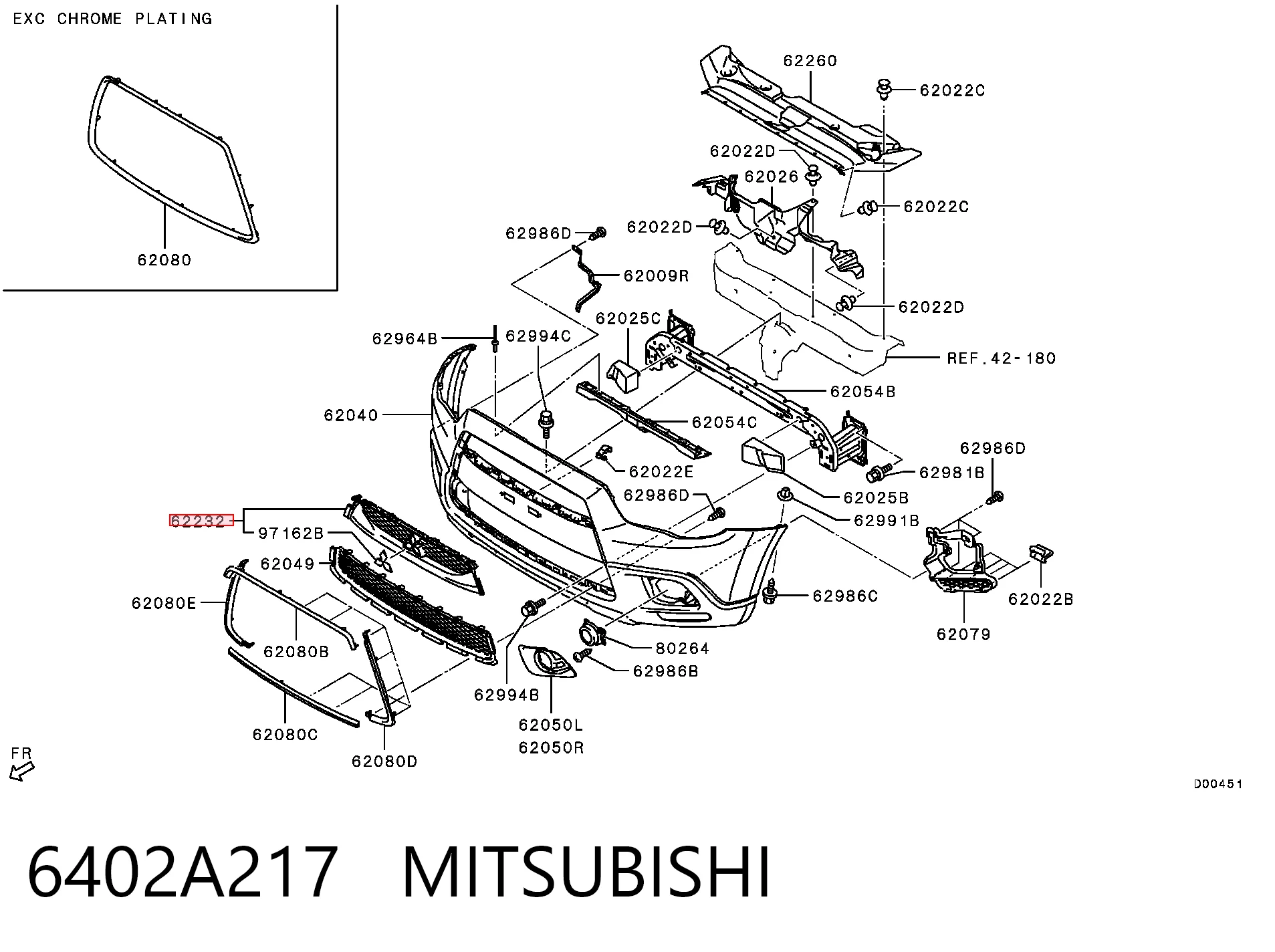  Grelha do radiador Mitsubishi ASX SUV (GA) (2010 - 2026) 