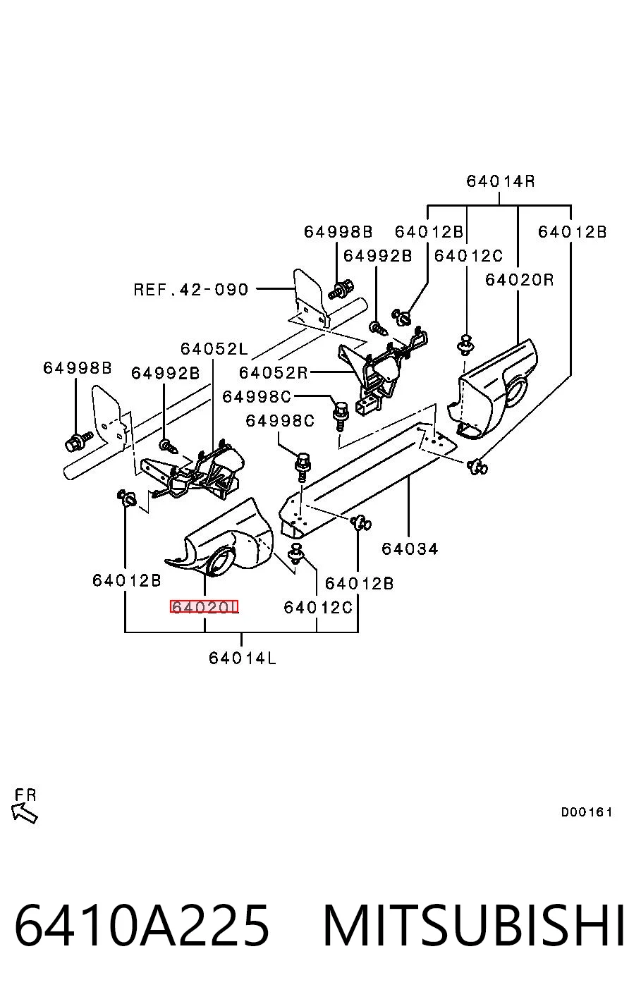 6410A225 Mitsubishi Pára-choque traseiro, parte esquerda