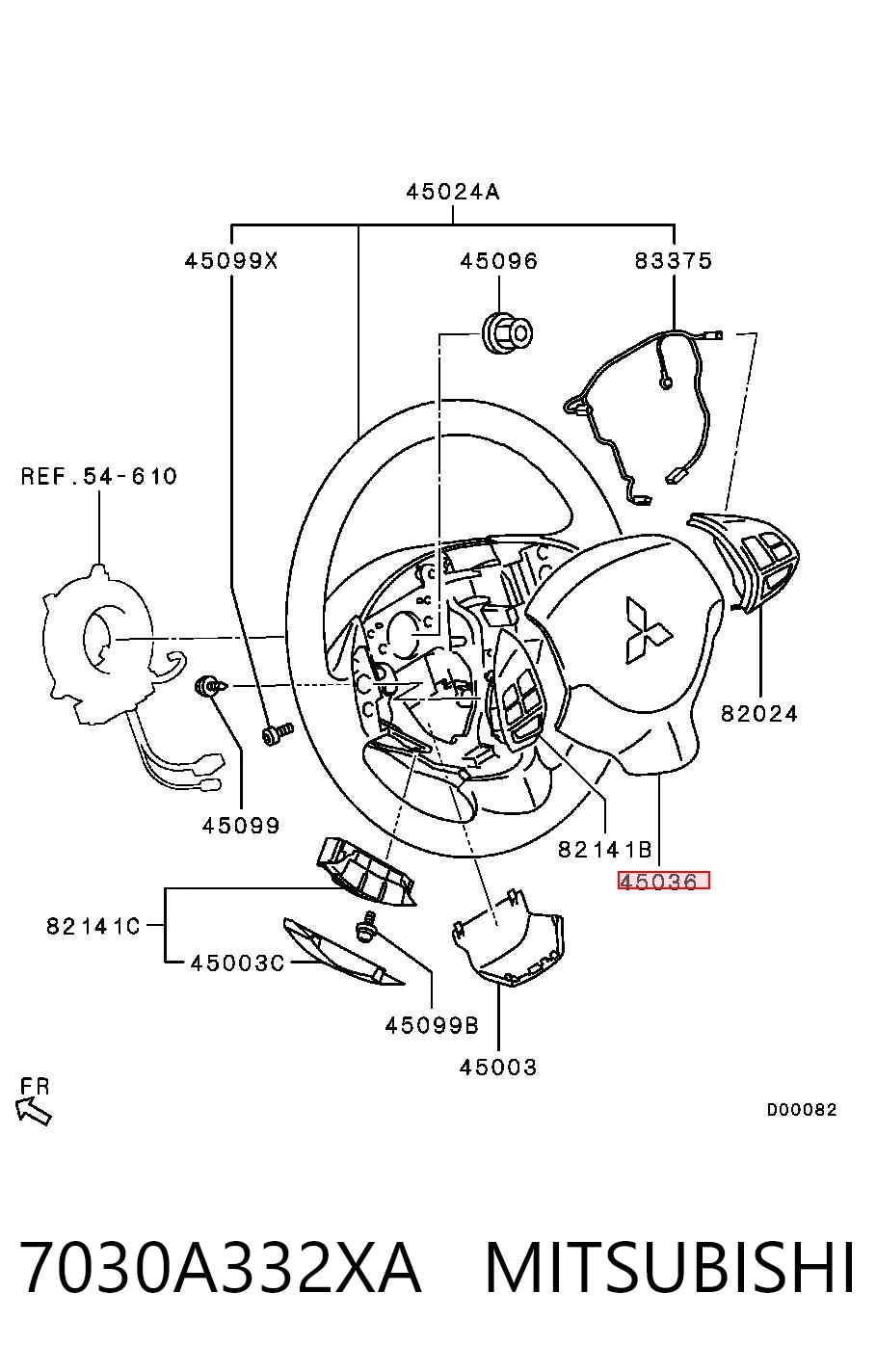 7030A105XA Chrysler Cinto de segurança (AIRBAG) de condutor