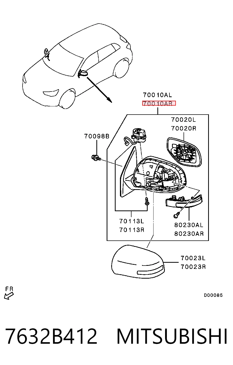 1609742180 Peugeot/Citroen Espelho de retrovisão direito