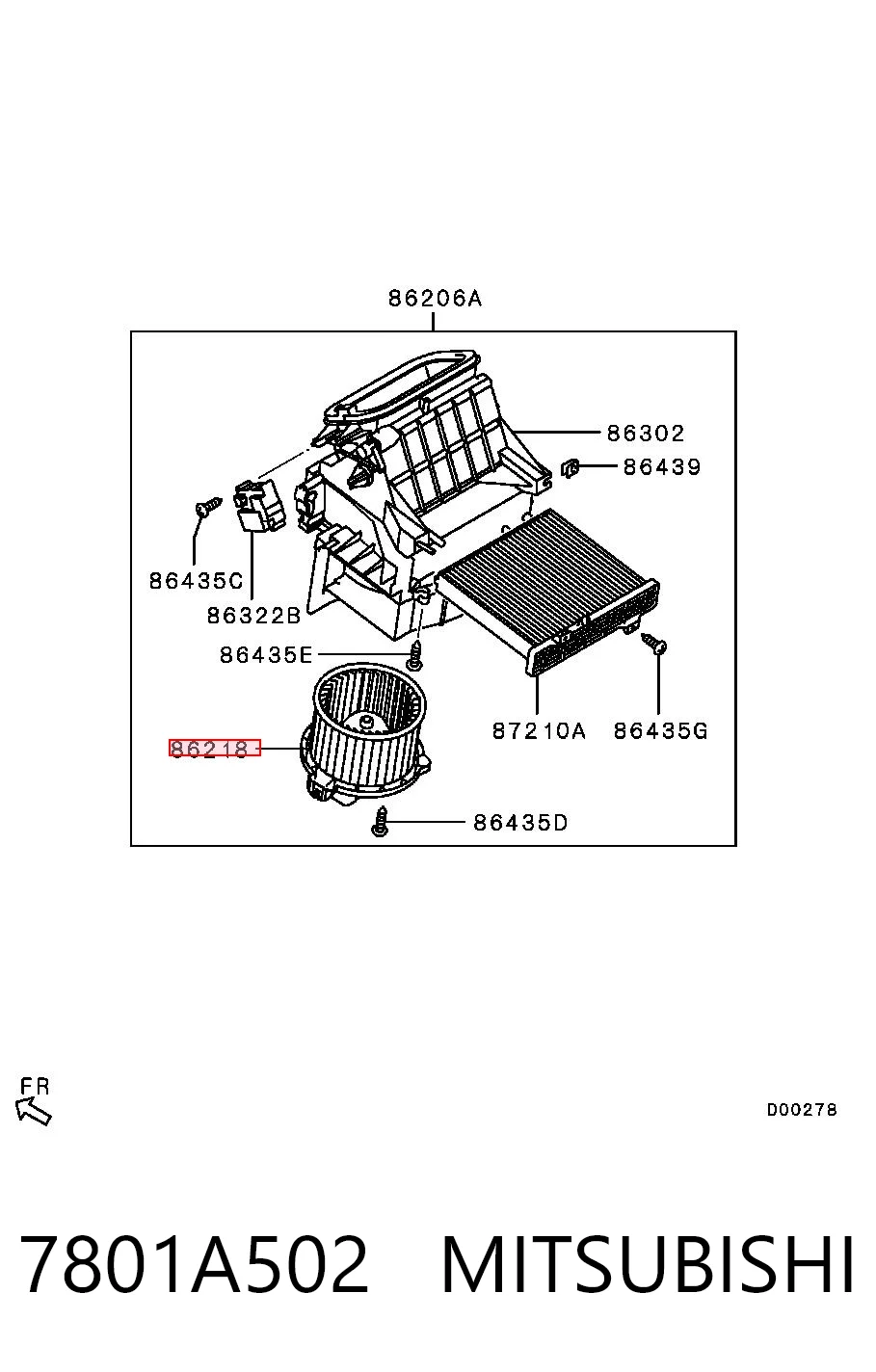 7801A502 Mitsubishi Motor de ventilador de forno (de aquecedor de salão)