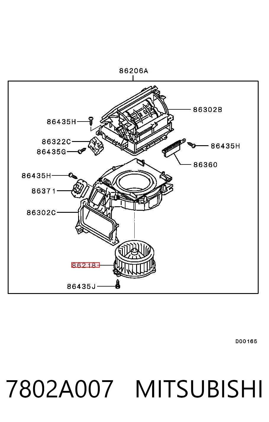 7802A007 Mitsubishi Motor de ventilador de forno (de aquecedor de salão)