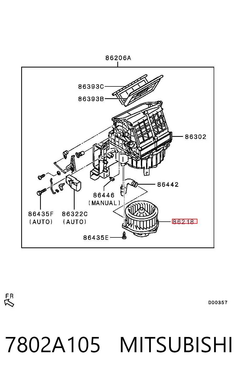 7802A105 Mitsubishi Motor de ventilador de forno (de aquecedor de salão)