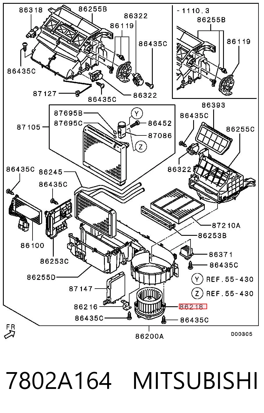 7802A164 Mitsubishi Motor de ventilador de forno (de aquecedor de salão)