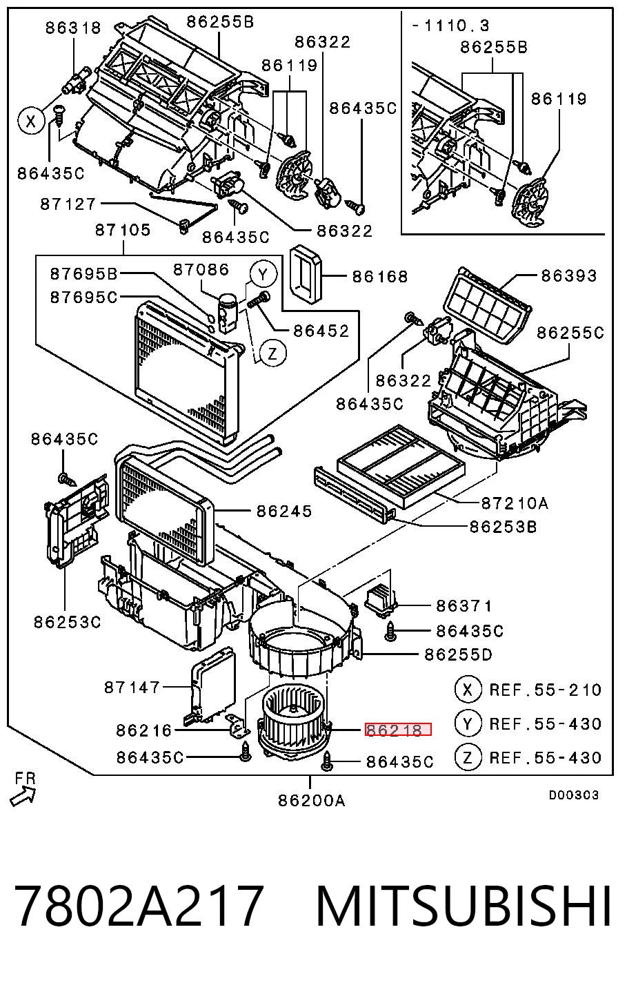 7802A217 Mitsubishi Motor de ventilador de forno (de aquecedor de salão)