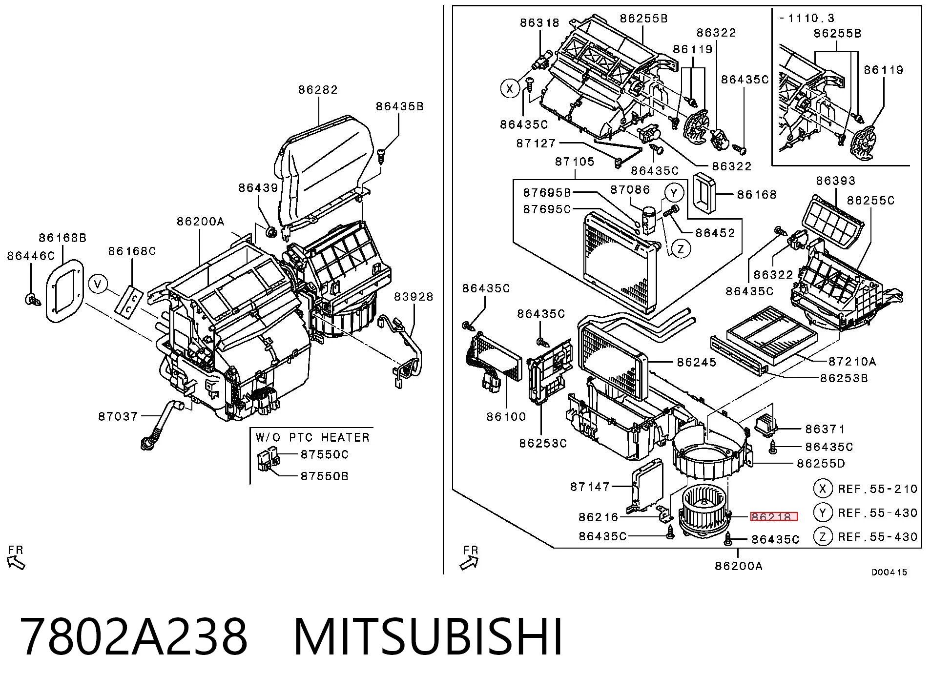 7802A238 Mitsubishi Motor de ventilador de forno (de aquecedor de salão)