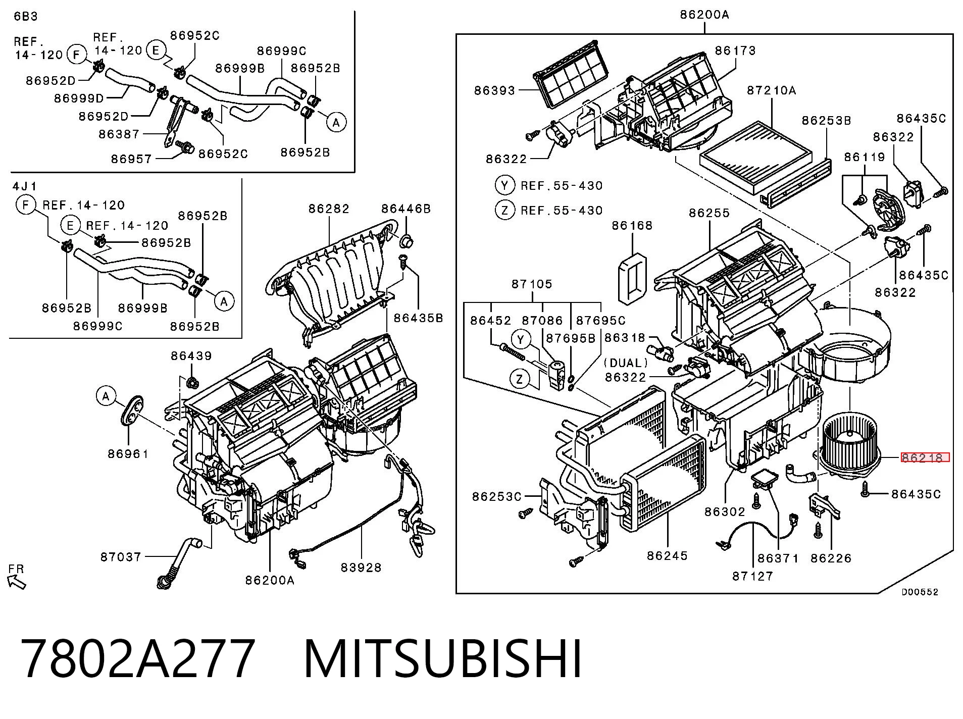 7802A277 Mitsubishi Motor de ventilador de forno (de aquecedor de salão)