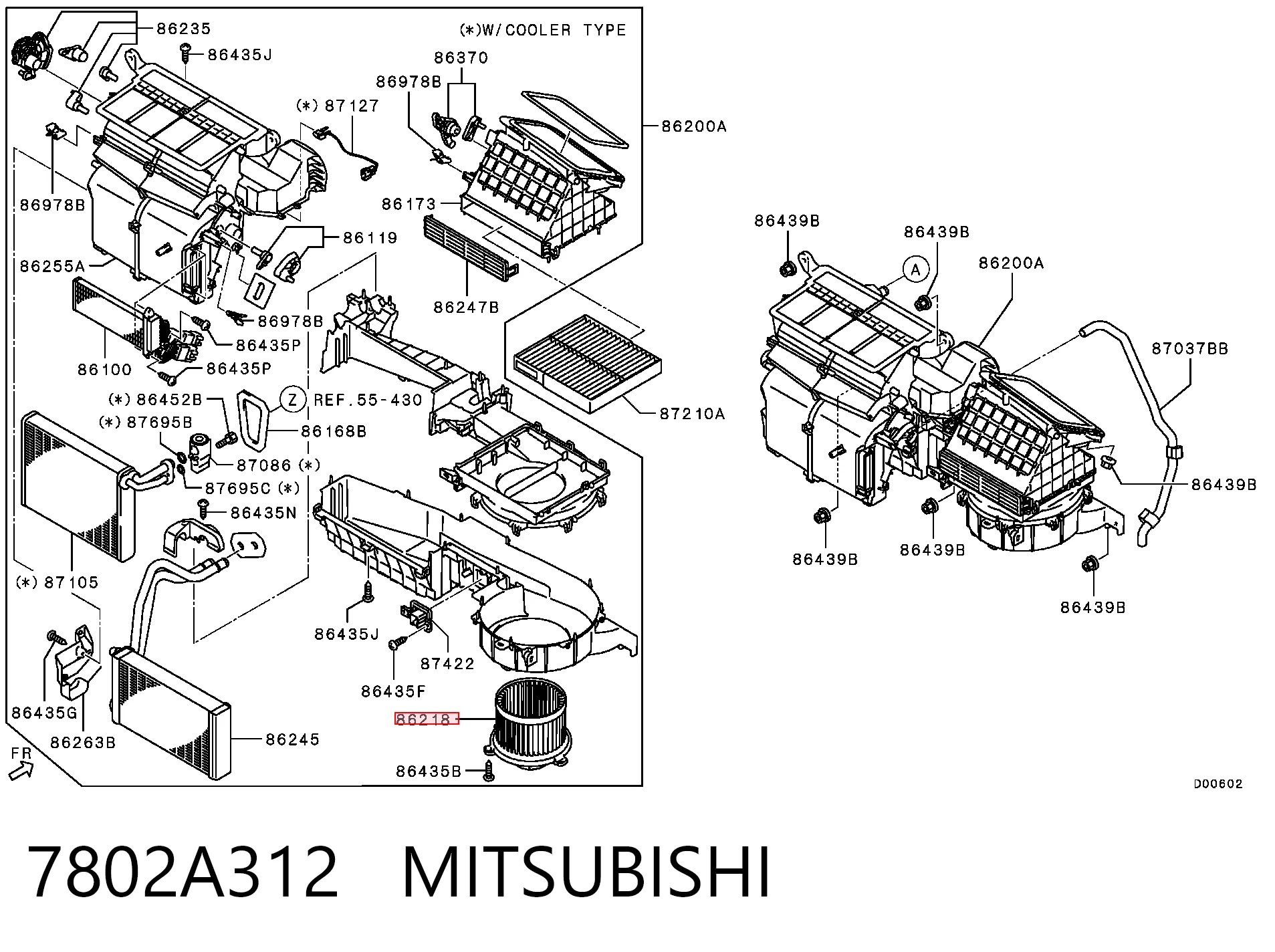 7802A312 Mitsubishi Motor de ventilador de forno (de aquecedor de salão)