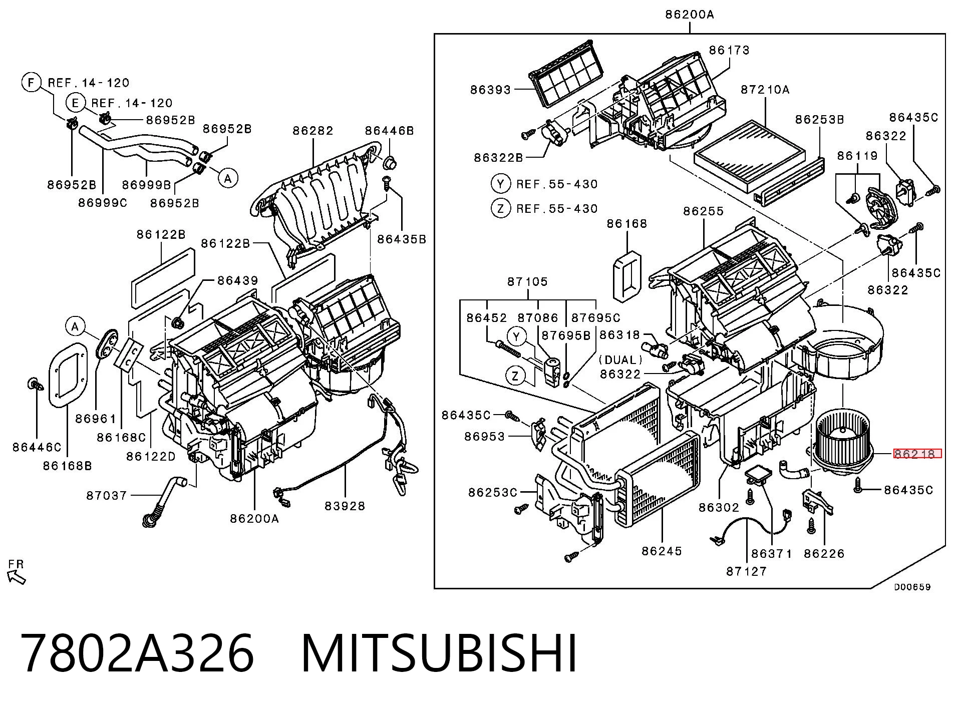 7802A326 Mitsubishi Motor de ventilador de forno (de aquecedor de salão)