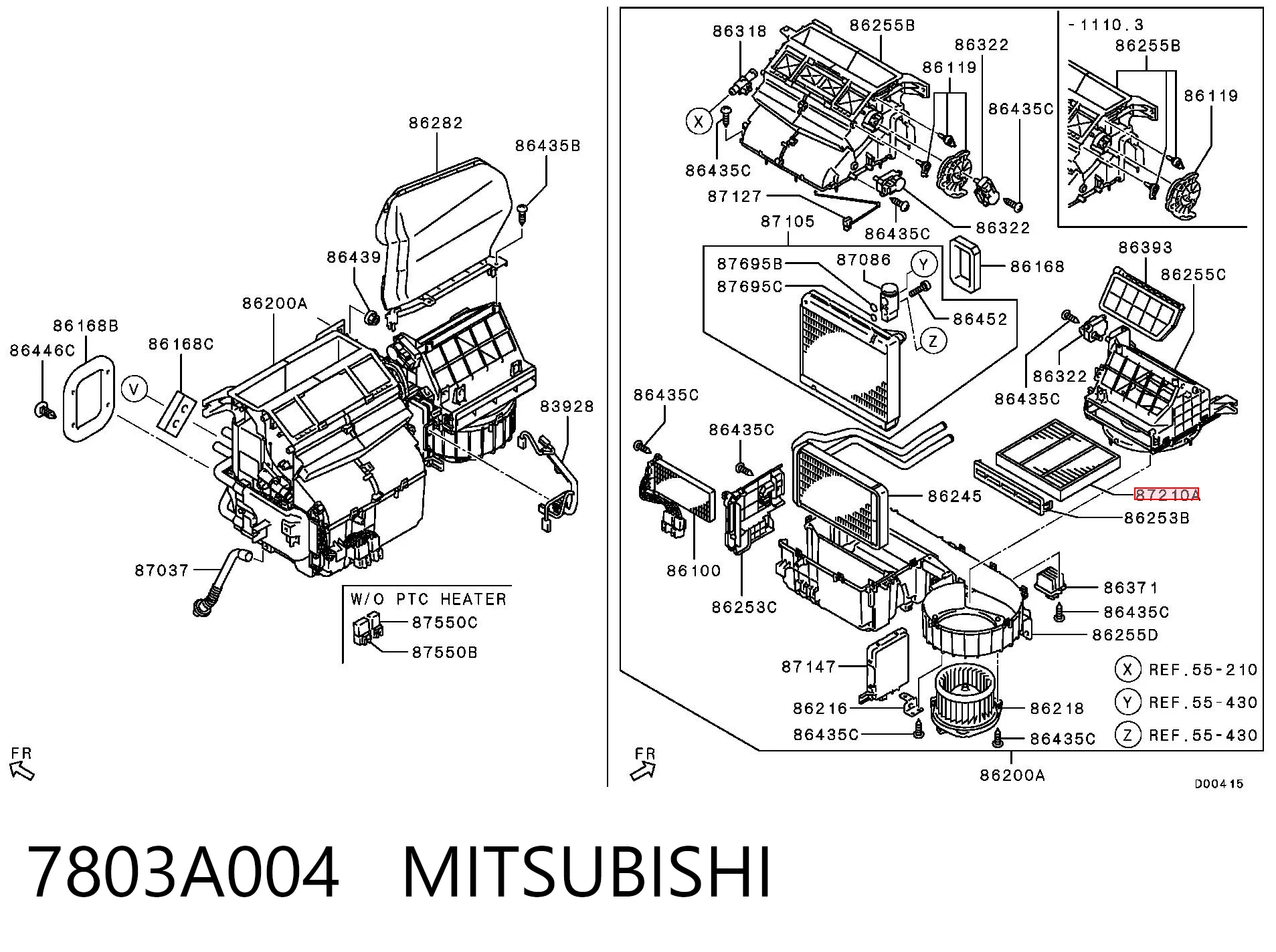 7803A004 Mitsubishi Filtro de salão