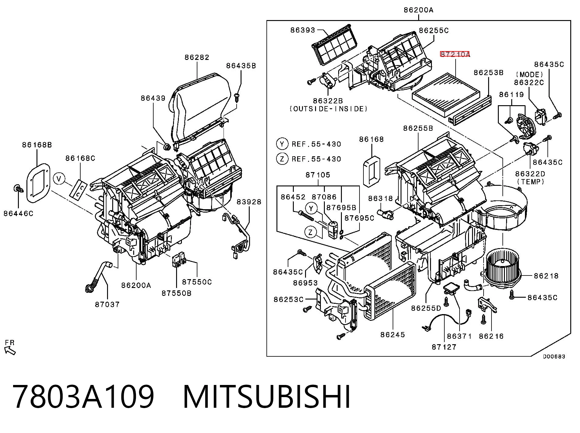 7803A109 Mitsubishi Filtro de salão