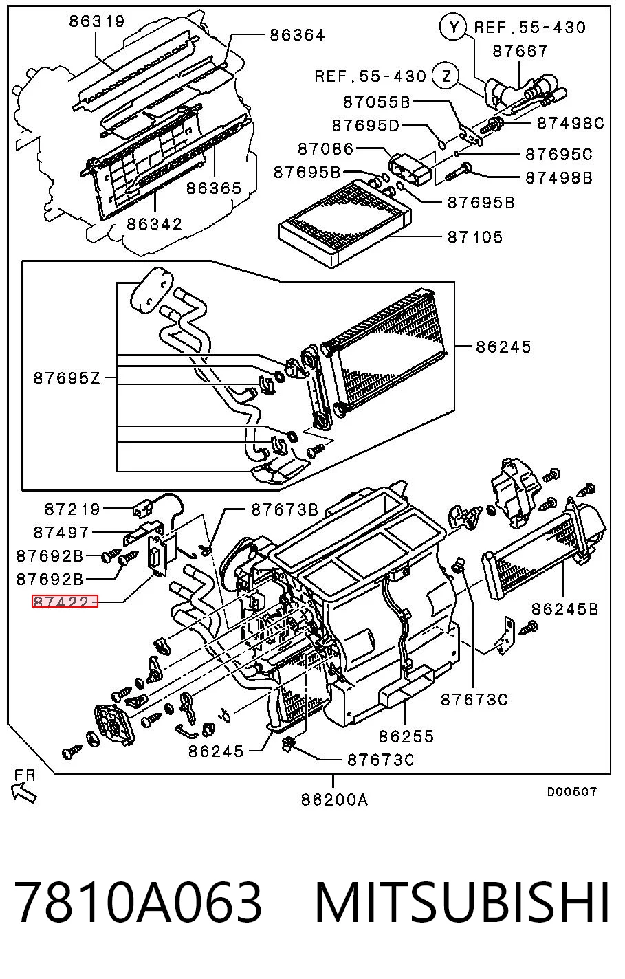 7810A063 Mitsubishi Resistor (resistência) de ventilador de forno (de aquecedor de salão)