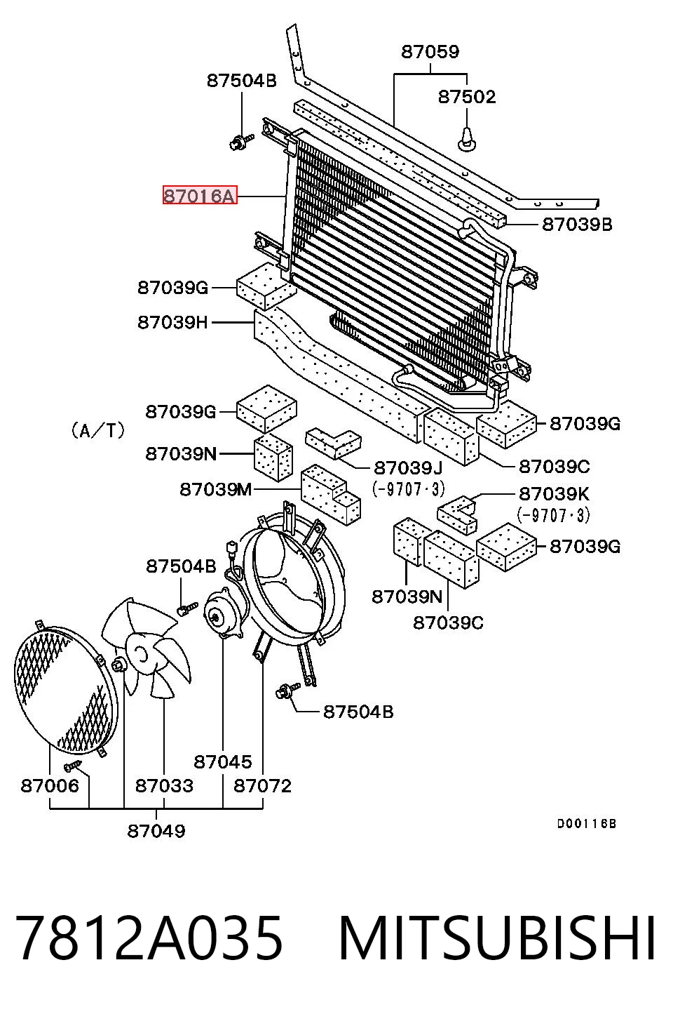 7812A035 Mitsubishi Radiador de aparelho de ar condicionado