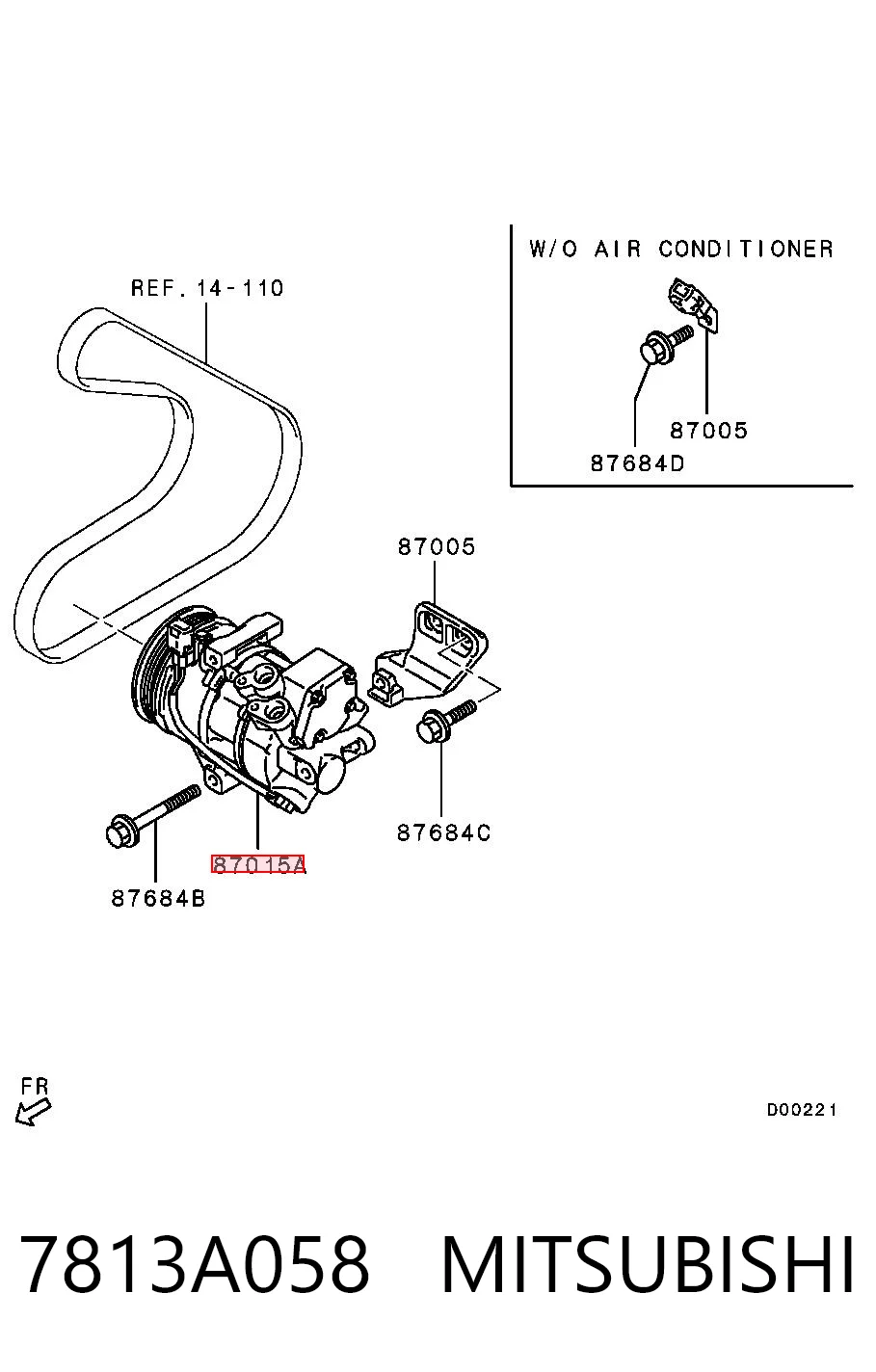 7813A058 Mitsubishi Compressor de aparelho de ar condicionado