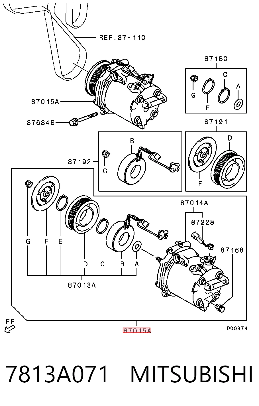  Compressor de aparelho de ar condicionado Mitsubishi Grandis monovolume (NAW) (2004 - 2010) 
