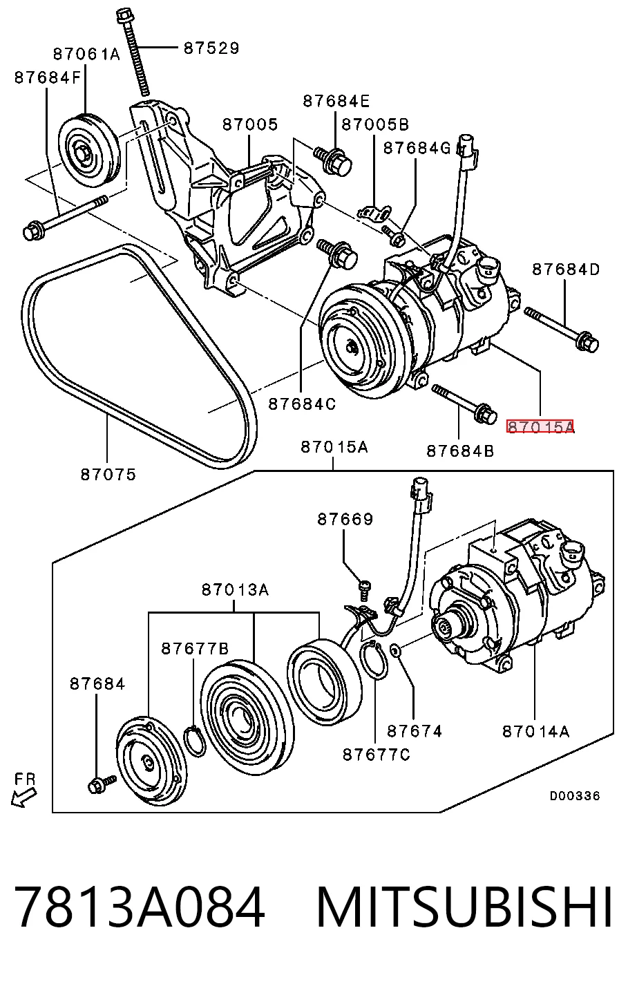 7813A084 Mitsubishi Compressor de aparelho de ar condicionado
