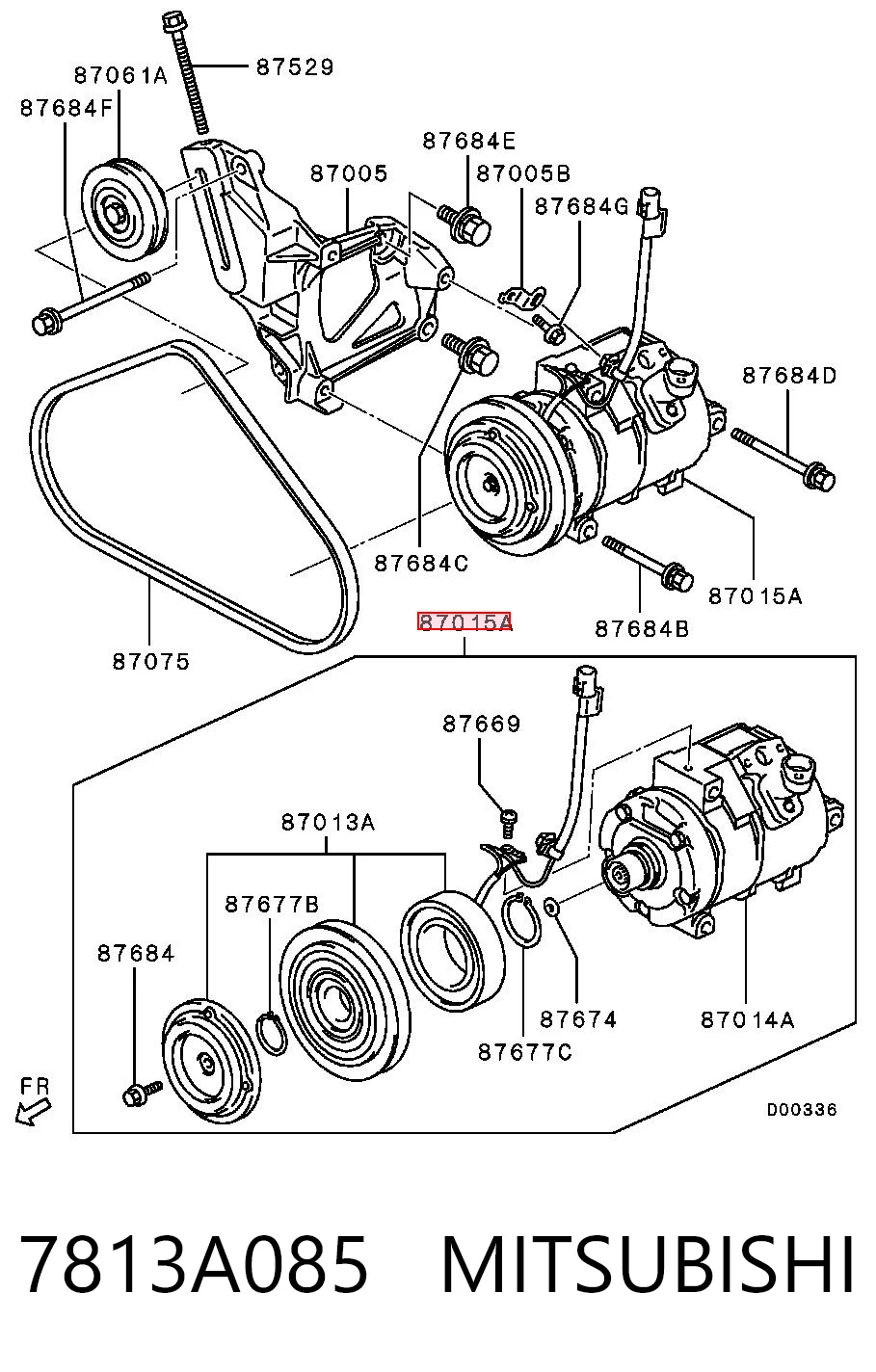 7813A085 Mitsubishi Compressor de aparelho de ar condicionado