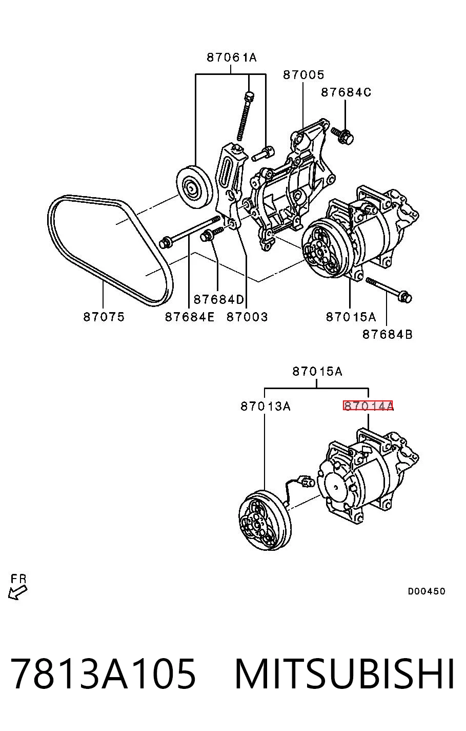 7813A105 Mitsubishi Compressor de aparelho de ar condicionado