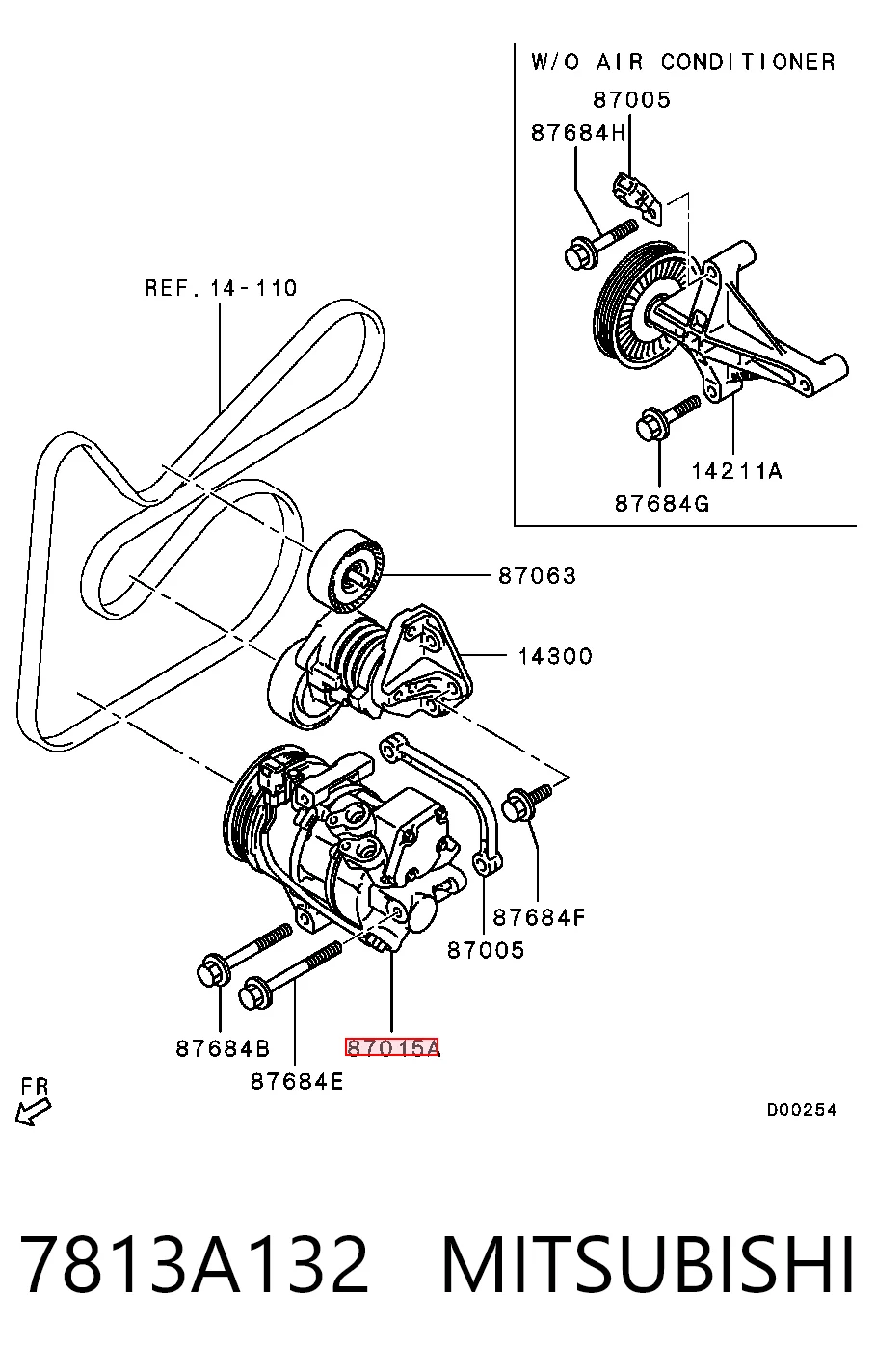 7813A132 Mitsubishi Compressor de aparelho de ar condicionado