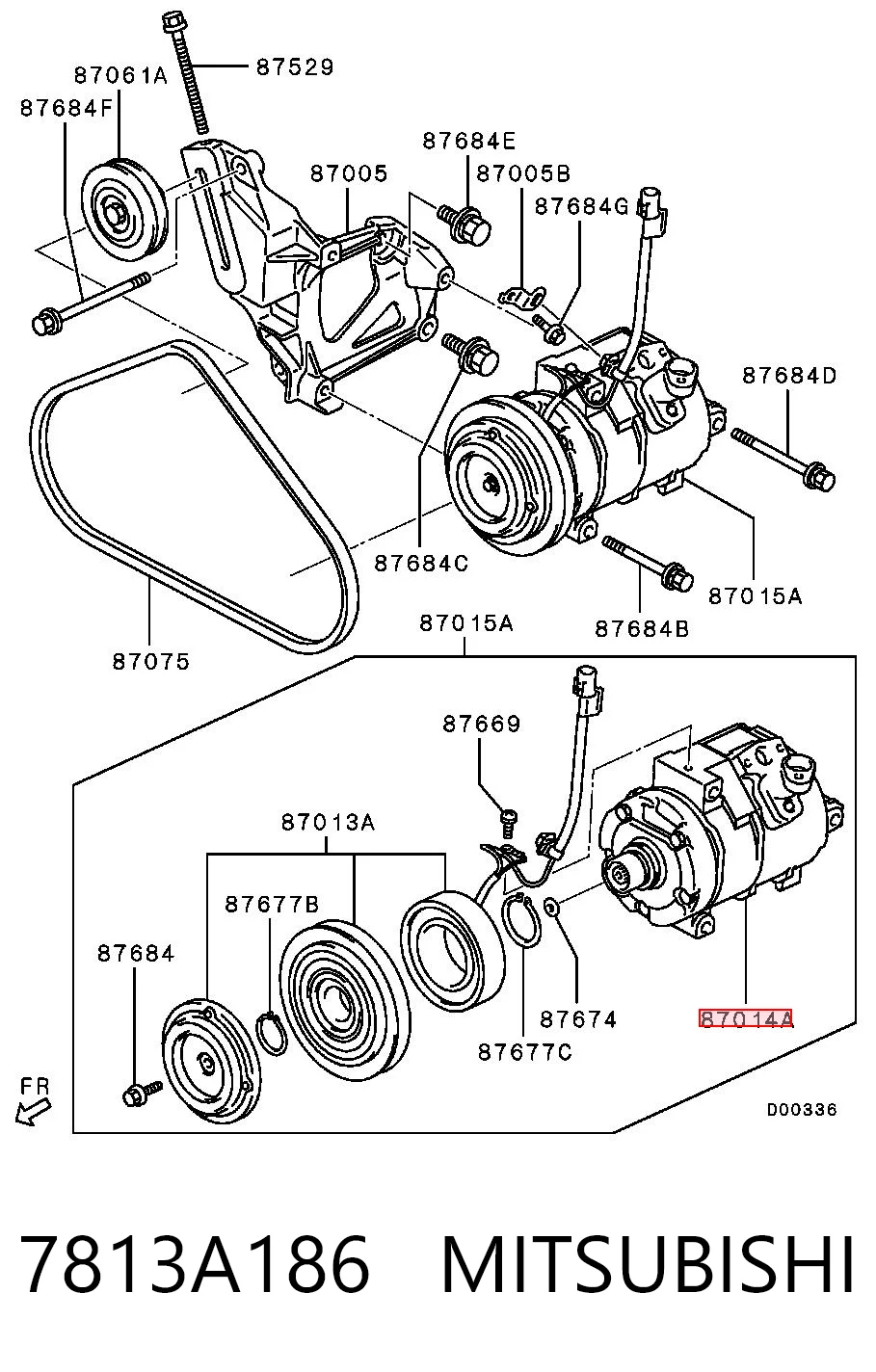 7813A186 Mitsubishi Compressor de aparelho de ar condicionado