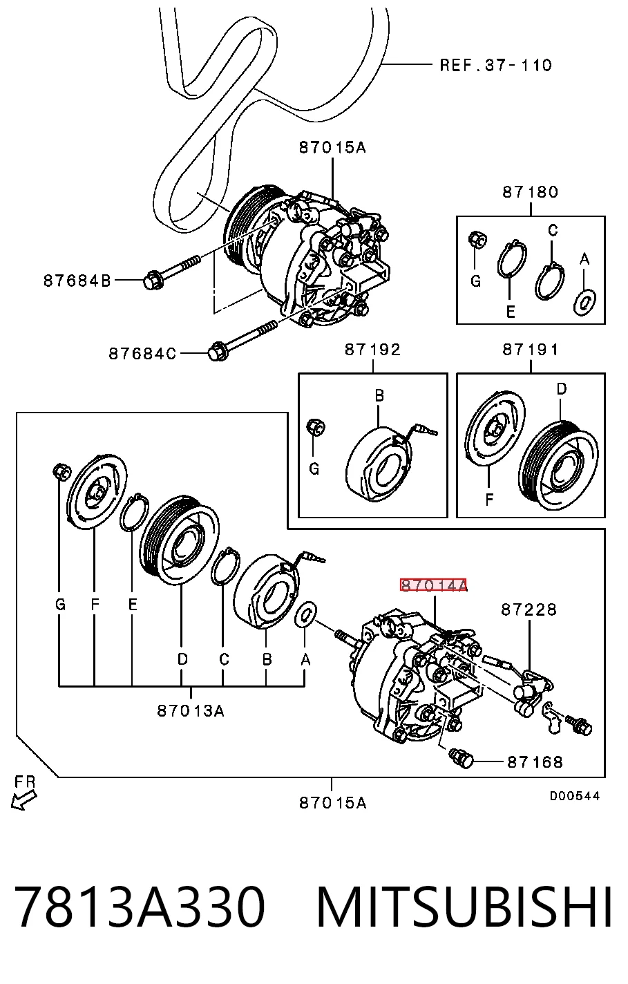 7813A330 Mitsubishi Compressor de aparelho de ar condicionado