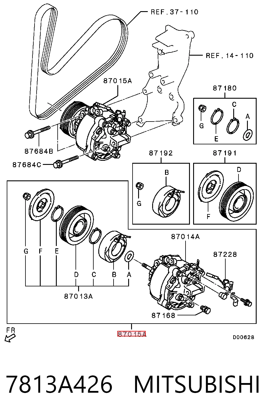 7813A426 Mitsubishi Compressor de aparelho de ar condicionado