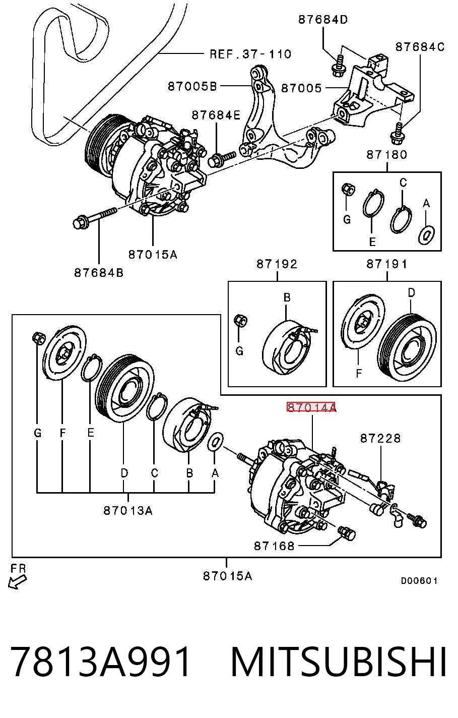 7813A991 Mitsubishi Compressor de aparelho de ar condicionado