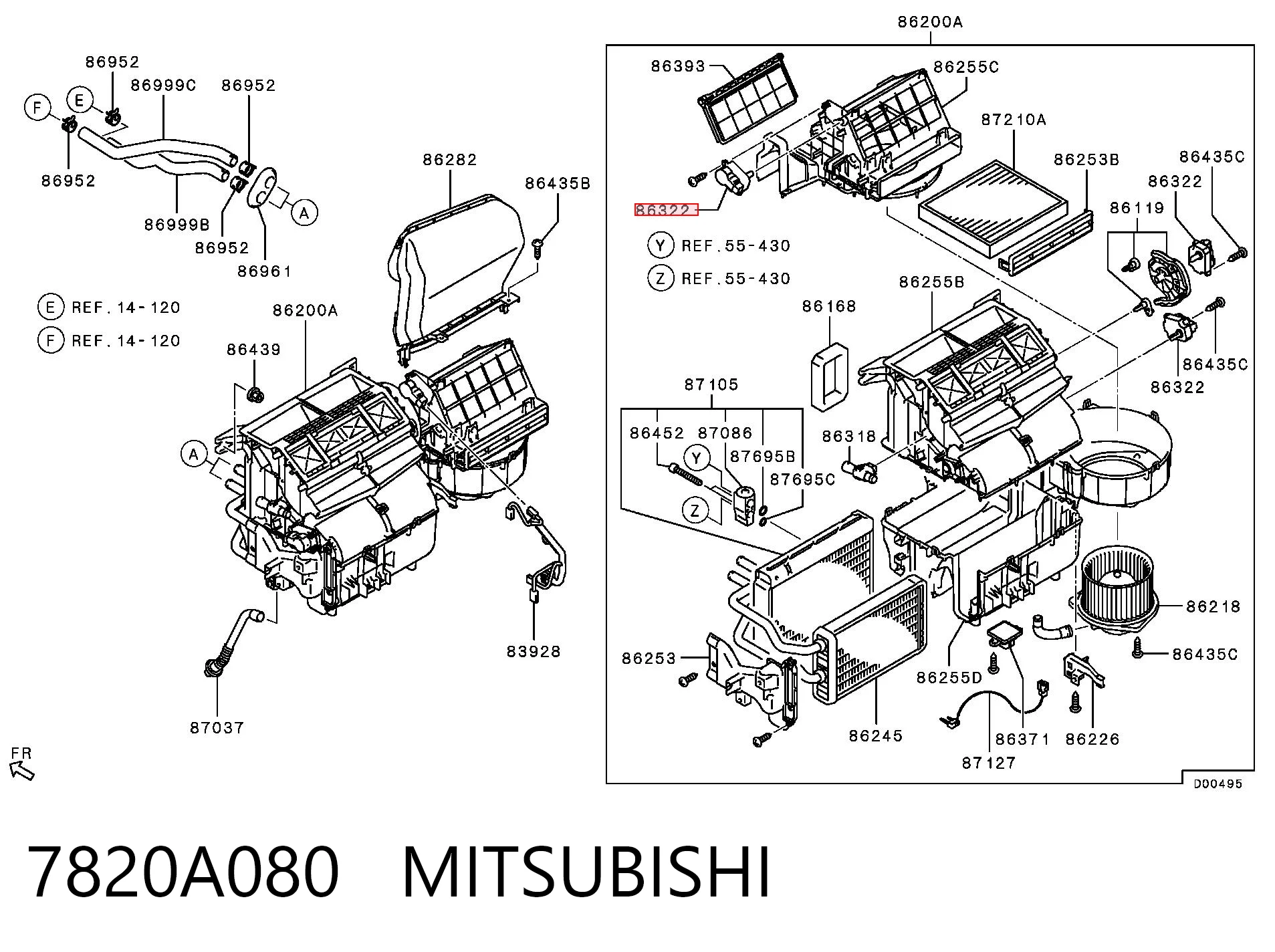 7820A080 Mitsubishi Acionamento de comporta de forno