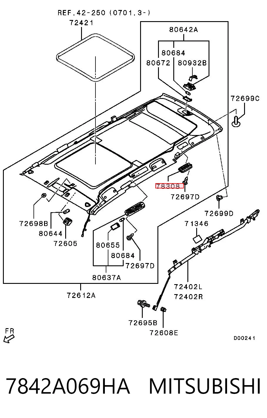 7842A069HA Mitsubishi Grelha traseira de ventilação
