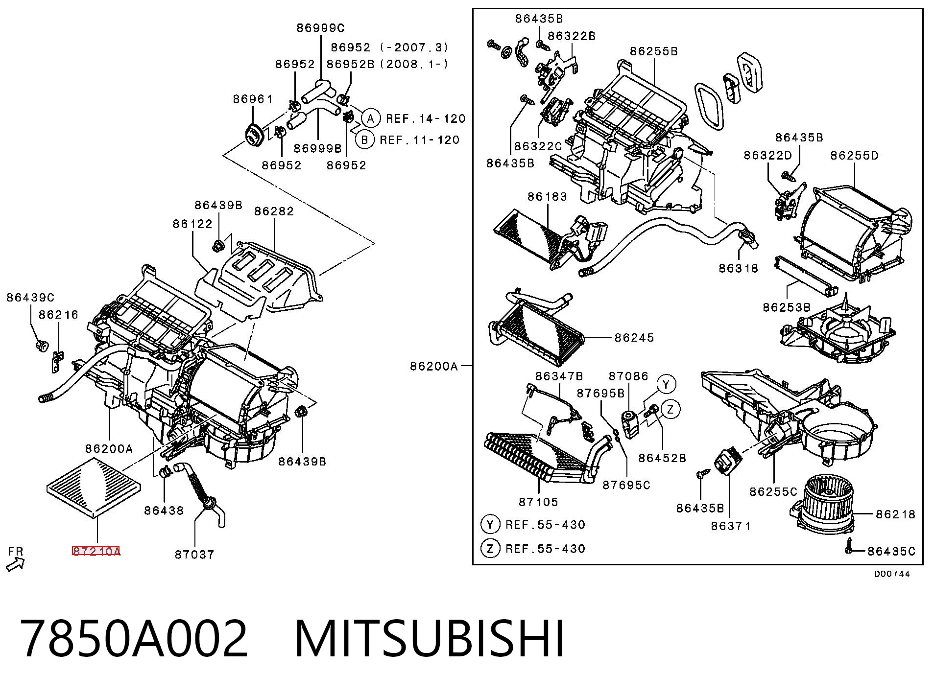 7850A002 Mitsubishi Filtro de salão