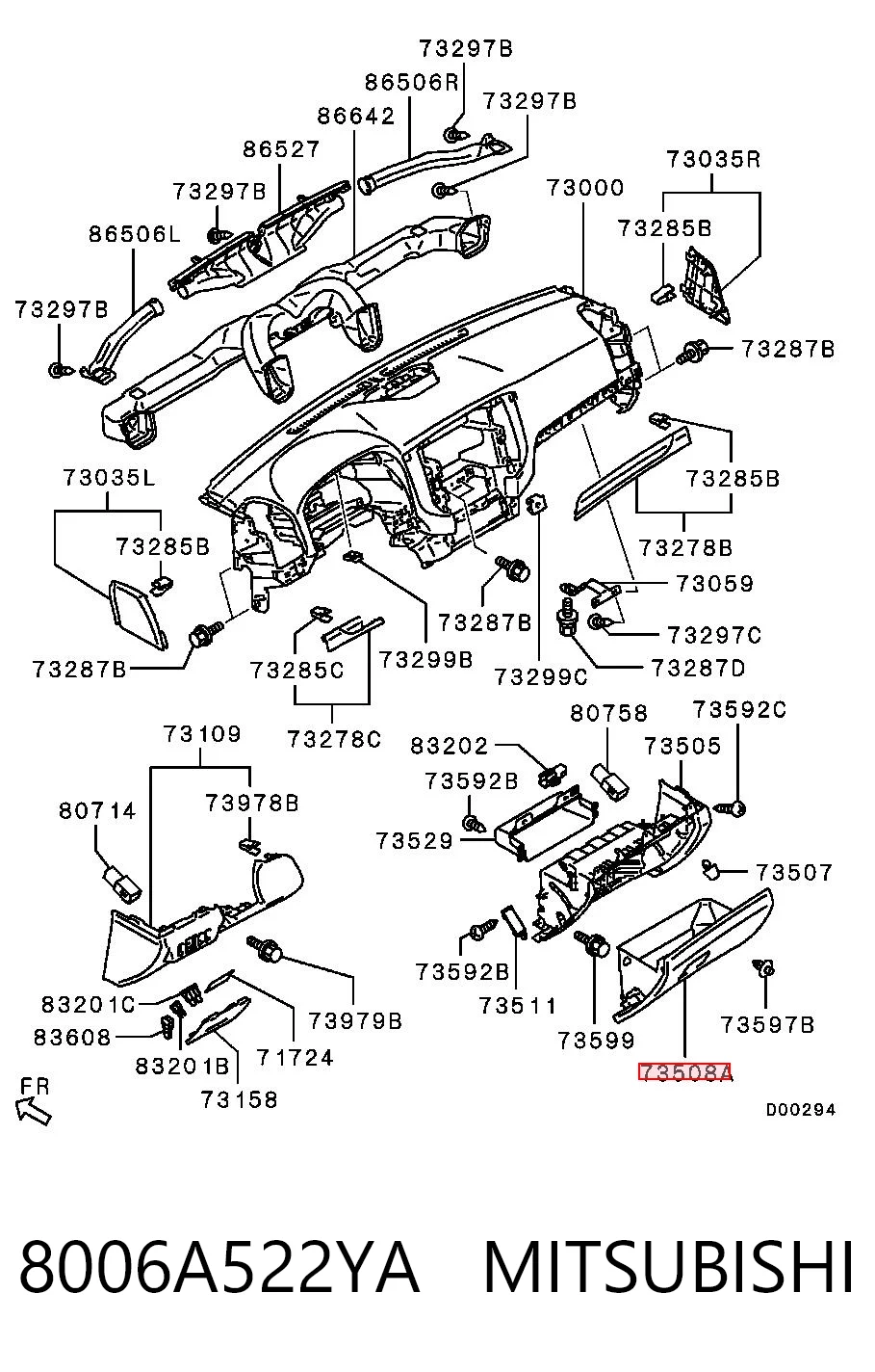 Caixa para porta-luvas (porta-luvas) Mitsubishi Pajero IV V90 ao melhor preço