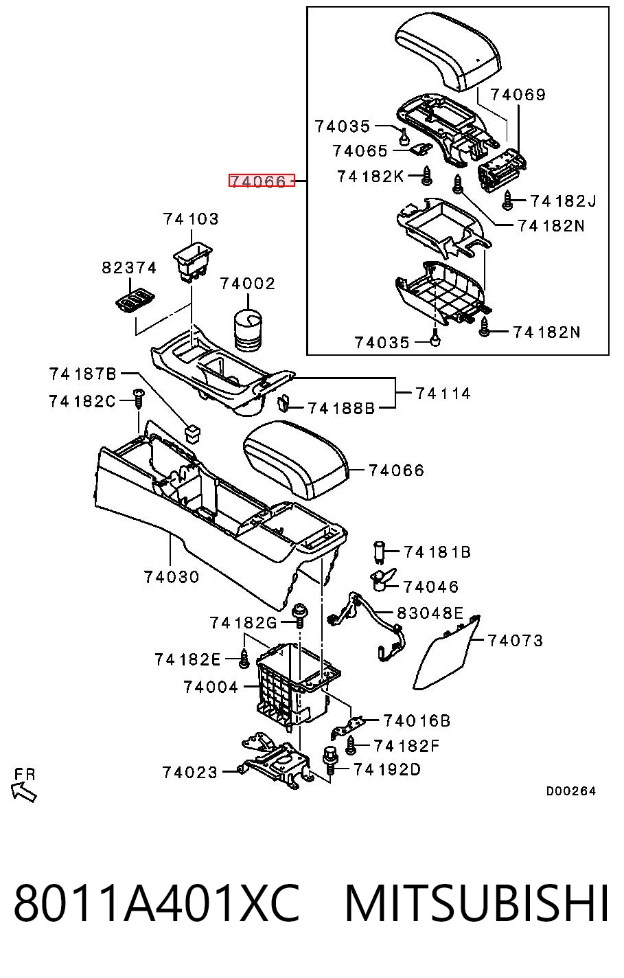 Braço de consola central Mitsubishi Lancer CY_A, CZ_A ao melhor preço