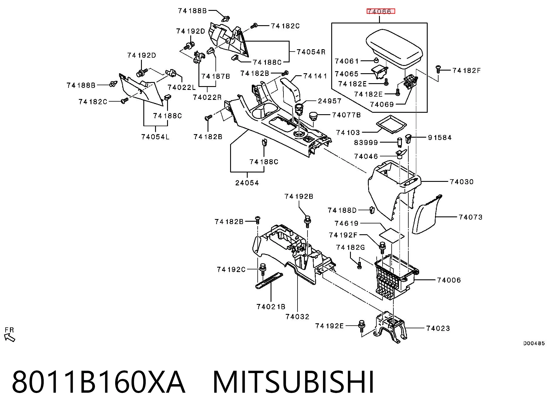 Braço de consola central Mitsubishi ASX GA ao melhor preço