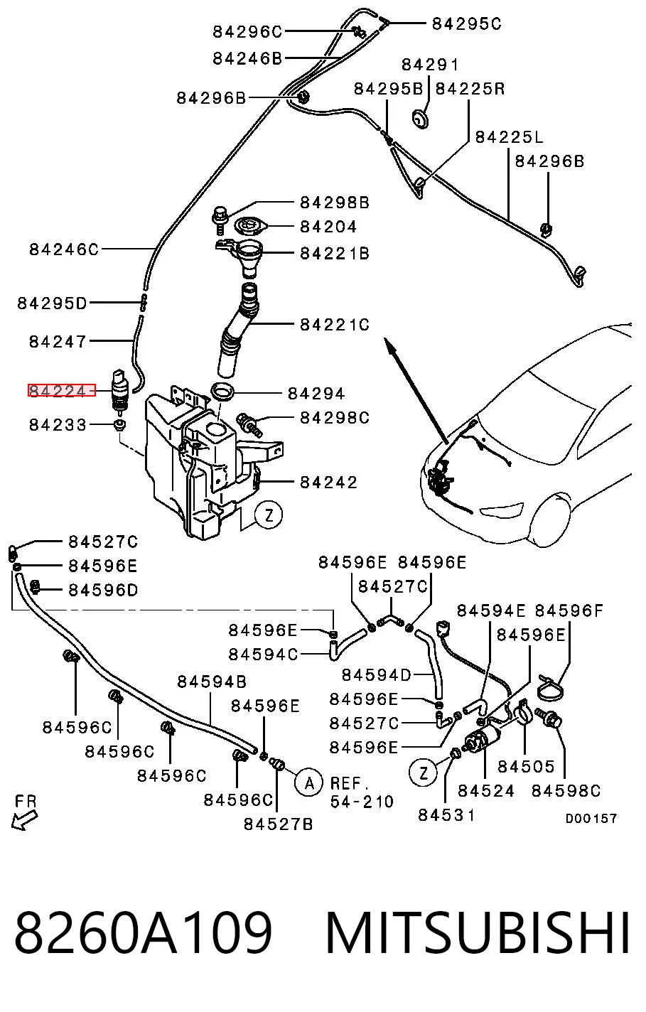 8260A109 Mitsubishi Bomba de motor de fluido para lavador de vidro dianteiro