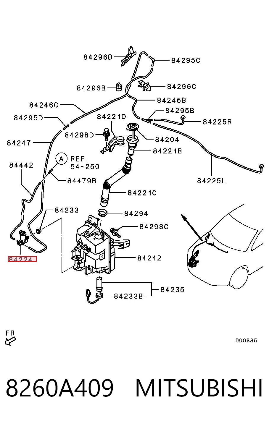 8260A409 Mitsubishi Bomba de motor de fluido para lavador de vidro dianteiro