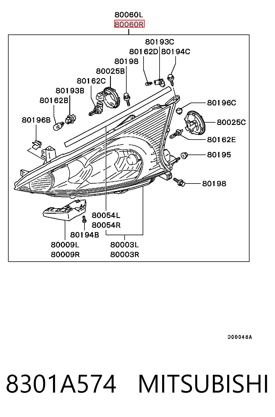 8301A546 Chrysler Luz direita