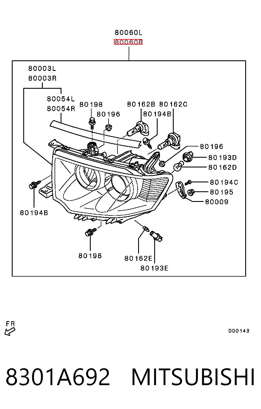  Luz direita Mitsubishi L 200 IV pick-up (KA, KB) (2005 - 2015) IV