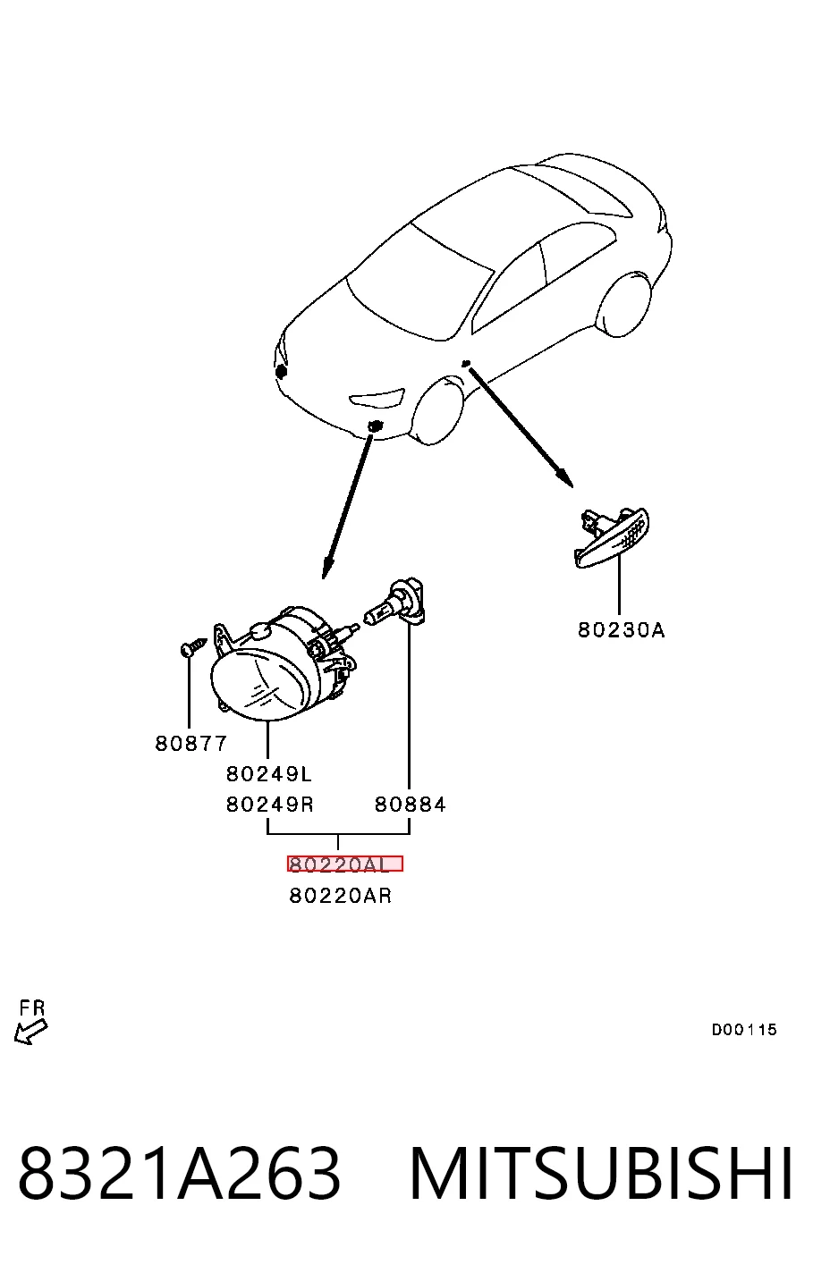 Compre 8321A501 Chrysler Luzes de nevoeiro esquerdas