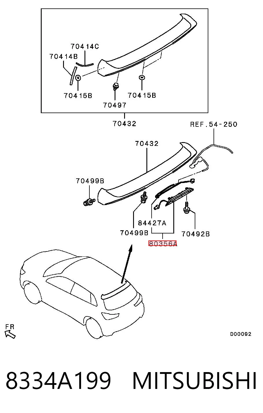 Sinal de parada traseiro adicional Mitsubishi ASX  GA ao melhor preço
