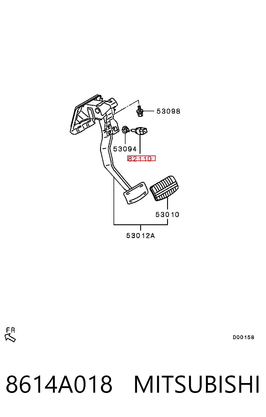 8614A018 Mitsubishi Sensor de ativação do sinal de parada