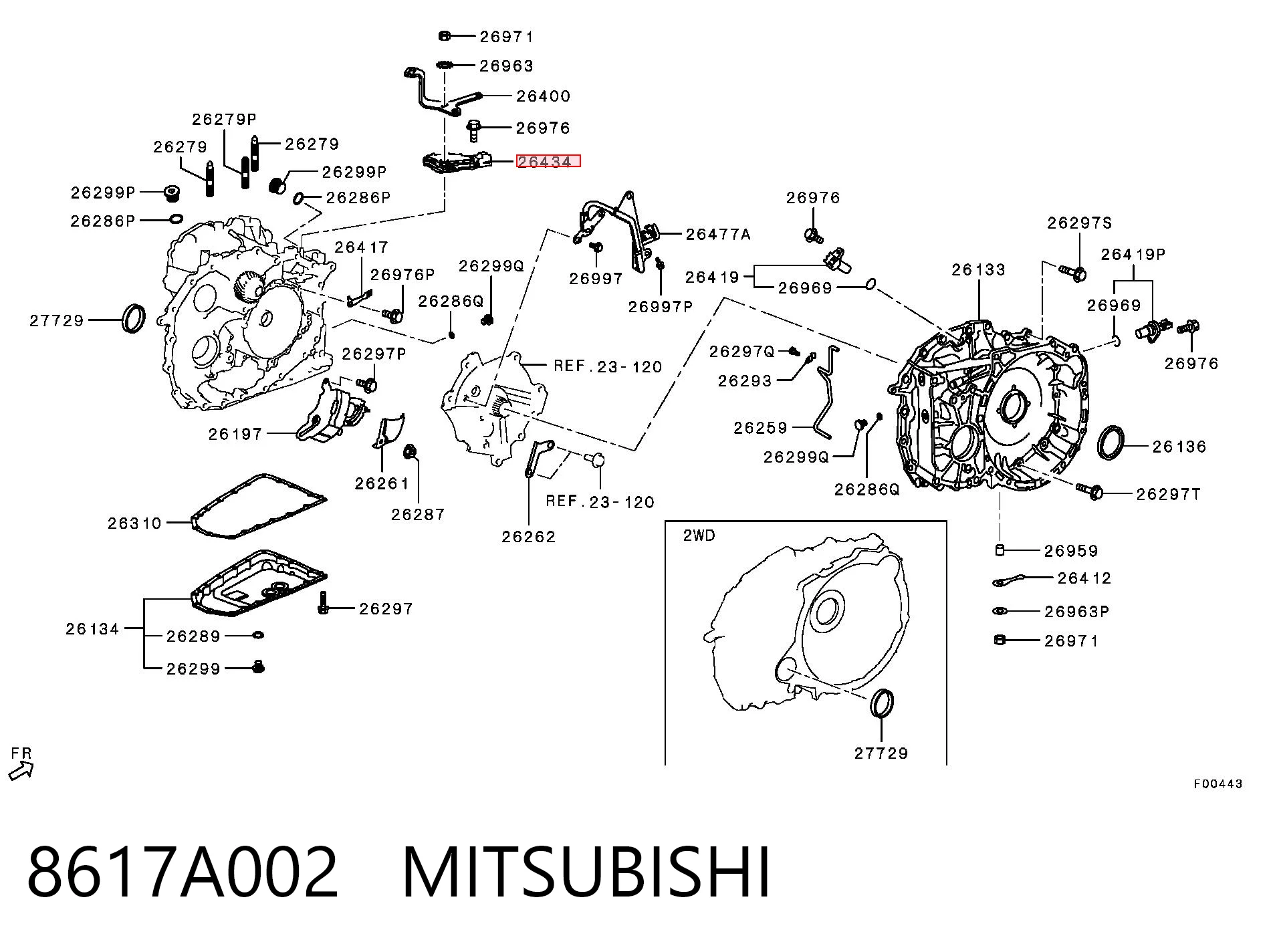 8617A002 Mitsubishi Sensor dos modos de trabalho da Caixa Automática de Mudança