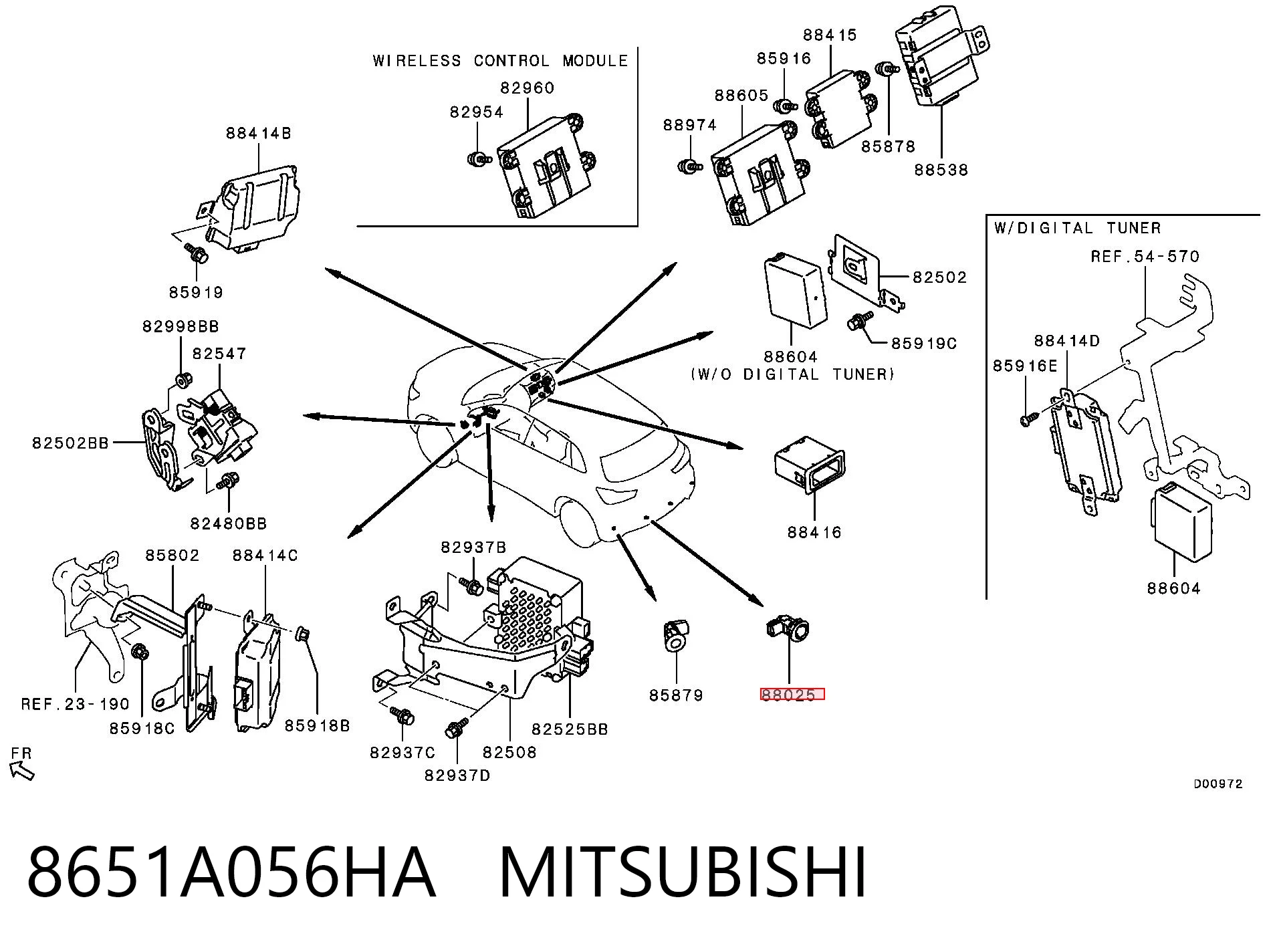 8651A056HA Mitsubishi Sensor traseiro de sinalização de estacionamento (sensor de estacionamento)