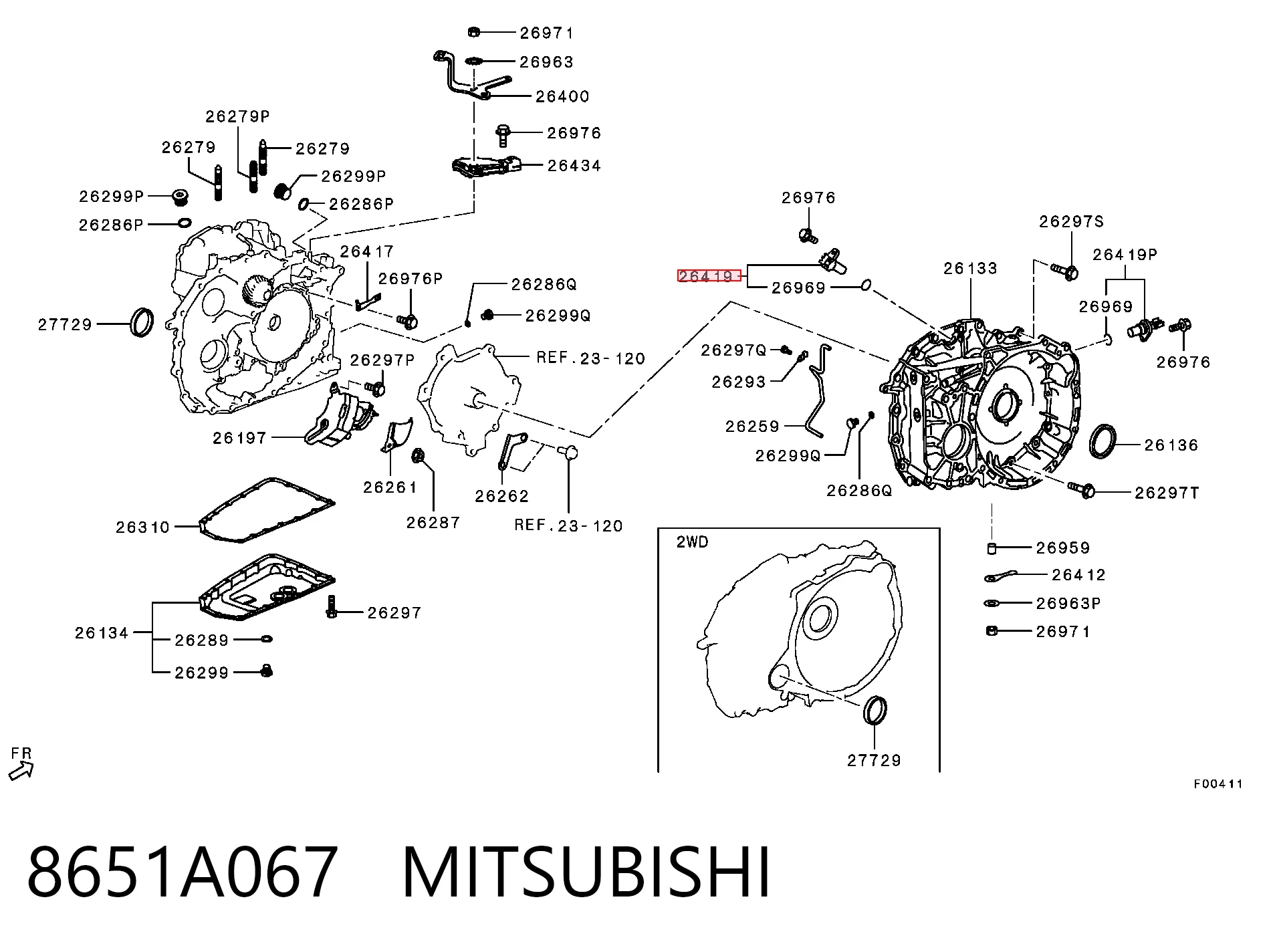 8651A067 Mitsubishi Sensor de velocidade