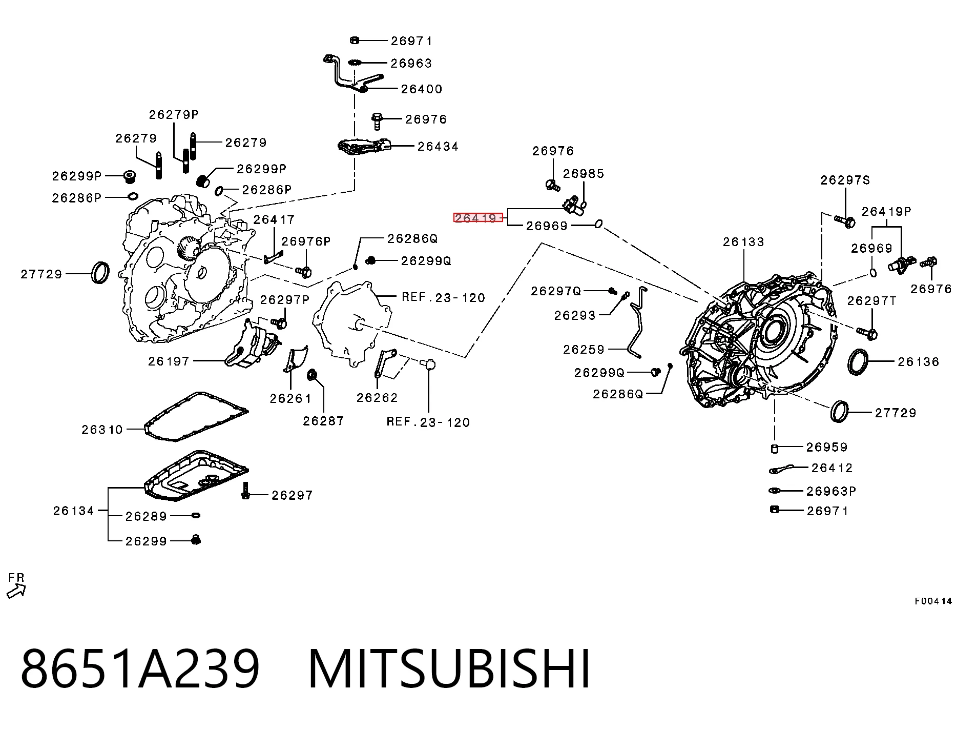 8651A239 Mitsubishi Sensor de velocidade