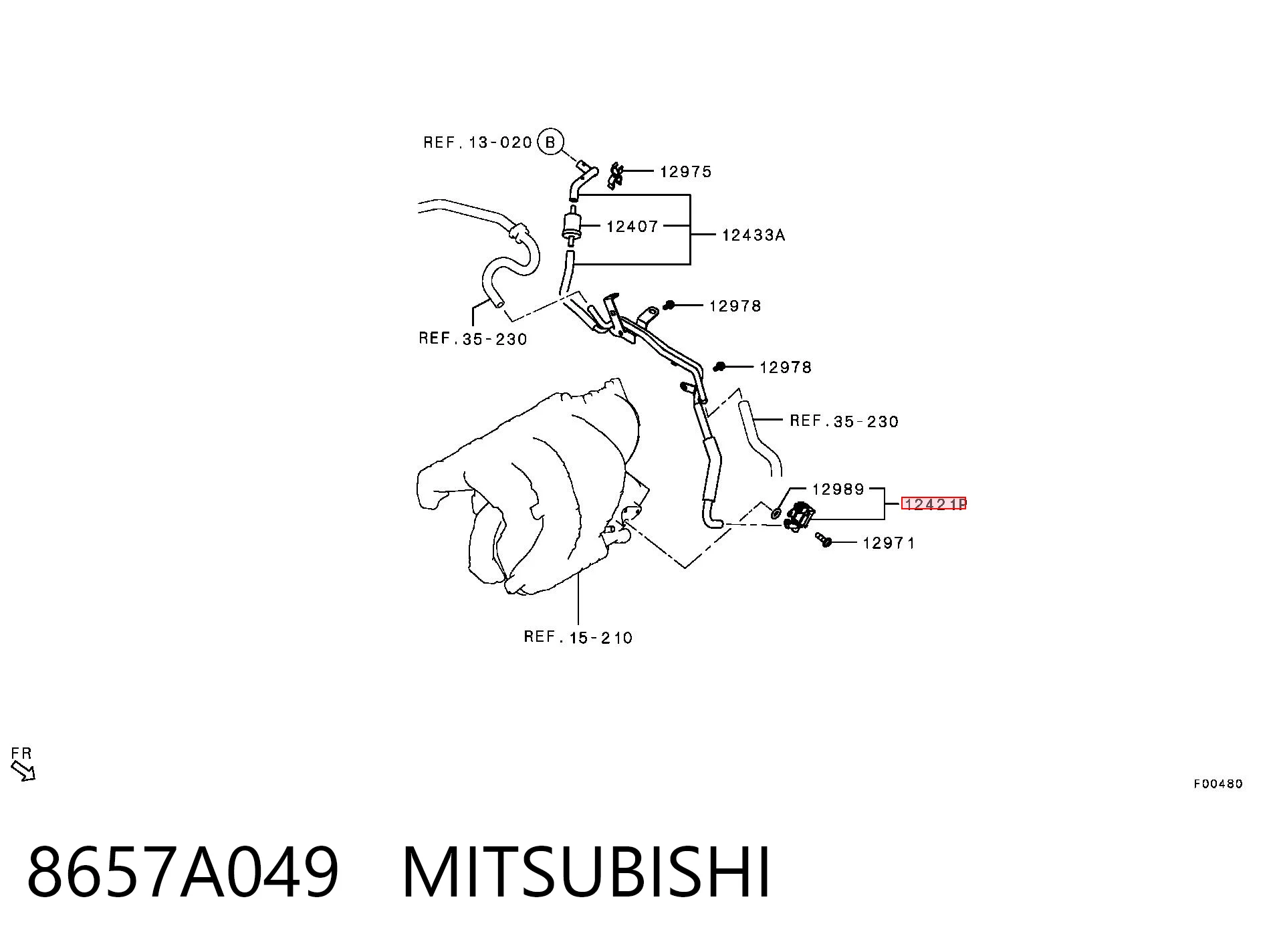 Válvula de adsorvedor dos vapores de combustível Mitsubishi Outlander III GF, GG