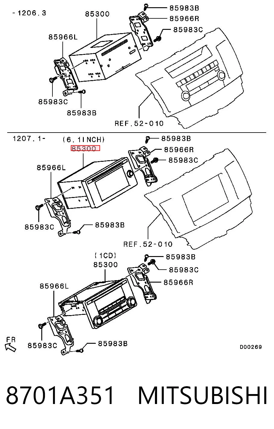 8701A351 Mitsubishi Aparelhagem de som (rádio AM/FM)