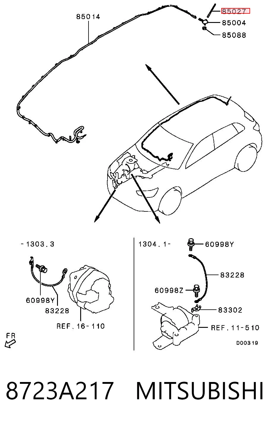 8723A217 Mitsubishi Haste de antena